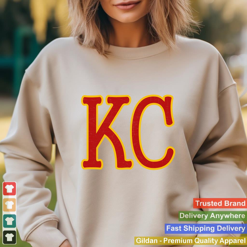 Kansas City RedYellow Cool Kansas City Kc 2 Letters Red KC Sweatshirt