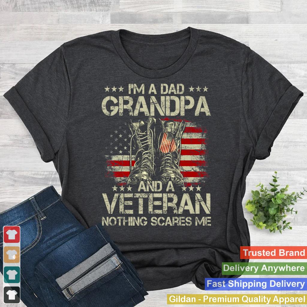 I'm A Dad Grandpa And Veteran Funny Retro Papa Grandpa Gifts