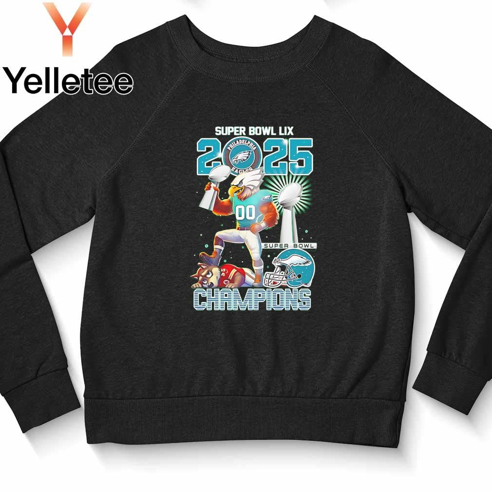 Philadelphia Eagles Super Bowl LIX 2025 Champions beat KC mascos shirt