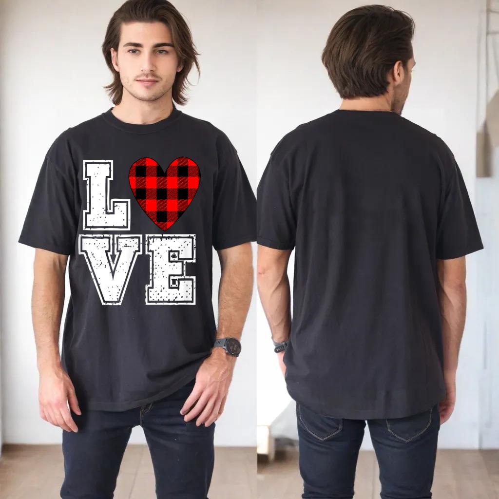 Valentines Day Buffalo Plaid Love Heart