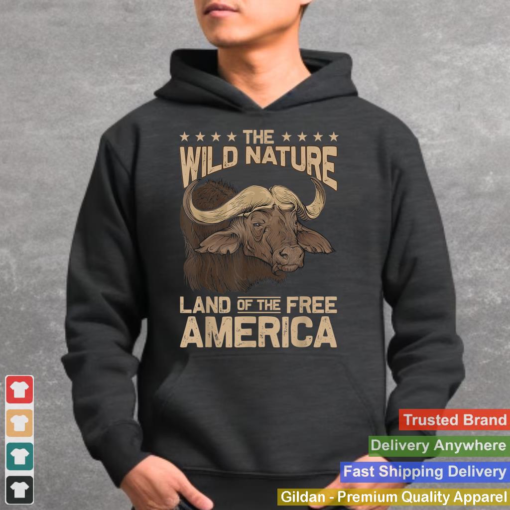 USA Flag American Nature Lover Animal Buffalo