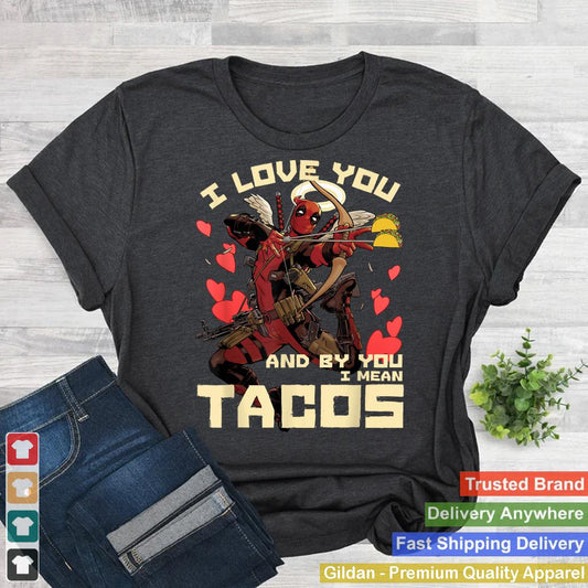 Marvel Deadpool Cupid Love For Tacos Graphic T-Shirt