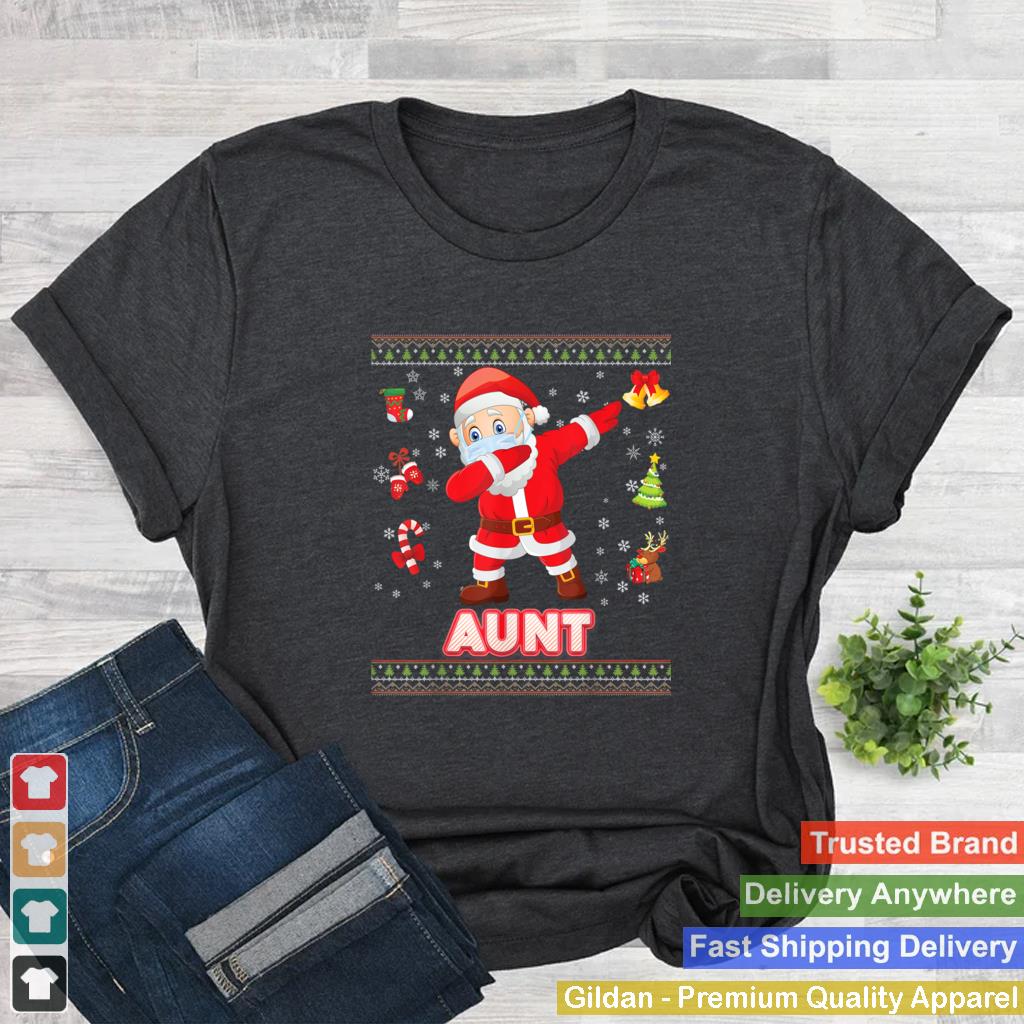 Aunt Christ Mask Dabbing Santa Mask Christmas Sweater Ugly T Shirt