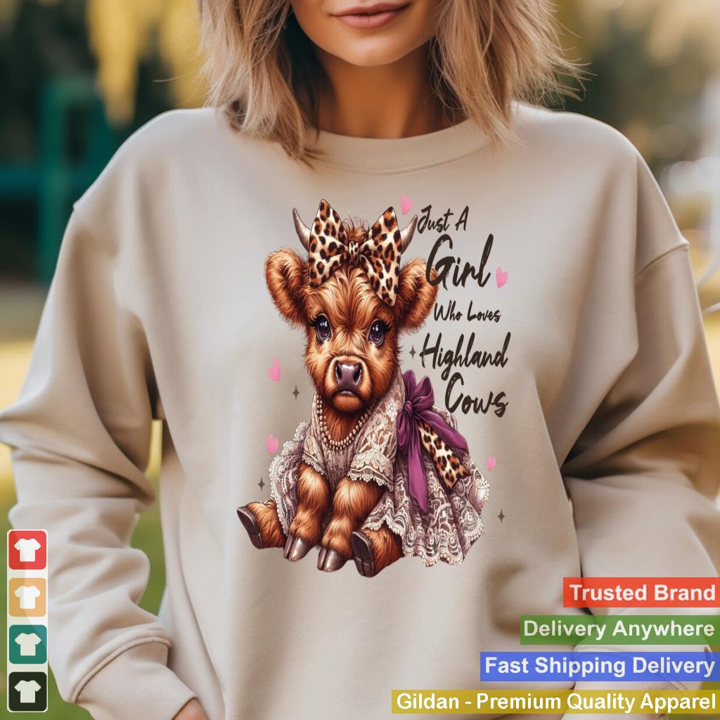 Just a Girl Who Loves Highland Cows Dress Bow Leopard Women