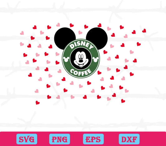 Mickey Starbucks Wrap, Cutting File Svg