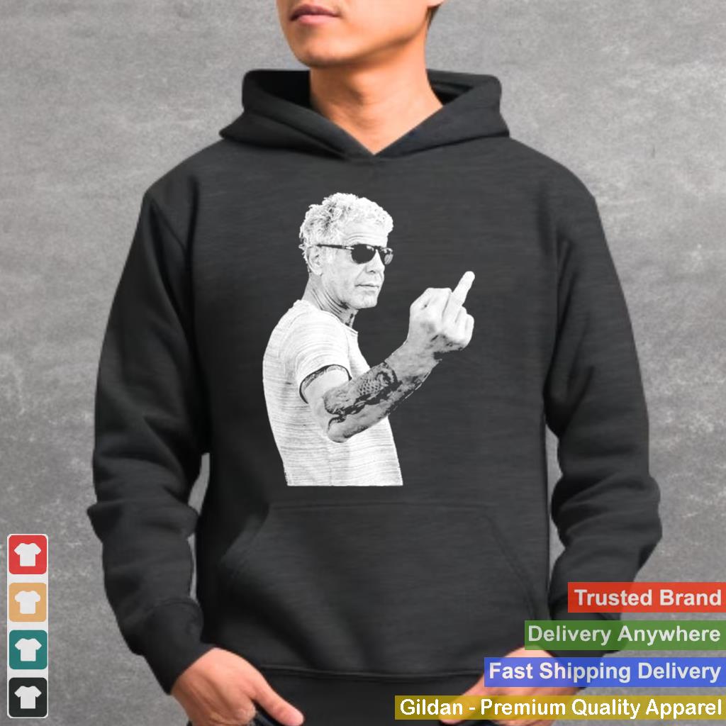 Anthony Bourdain middle finger fuck shirt