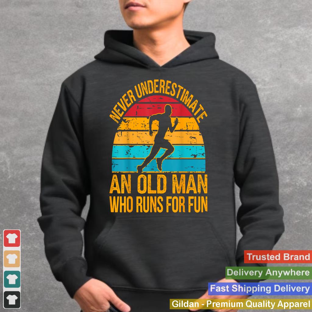 Old Man Running Humor Fitness Lover Funny Senior Runner