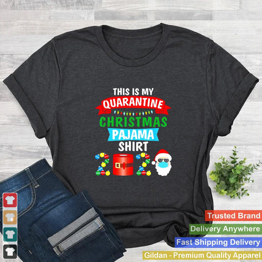 2020 Quarantine Christmas Pajama Santa Face Mask Shirt