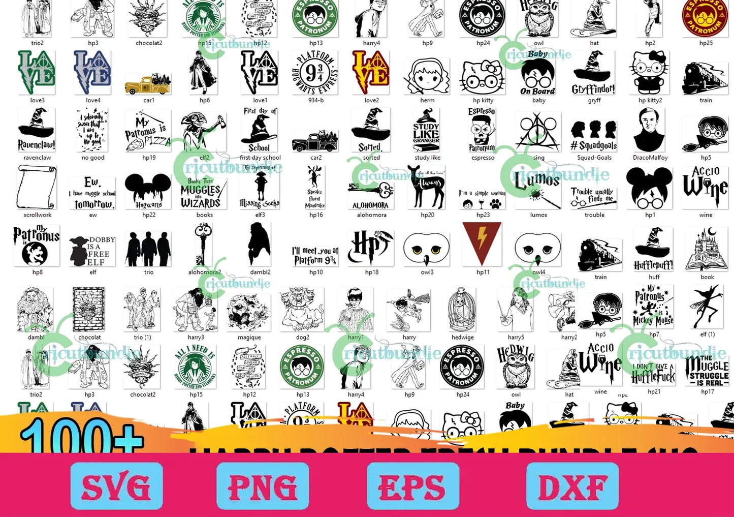 100 Harry Potter Fresh Bundle Harry Potter SVG Hogwarts SVG