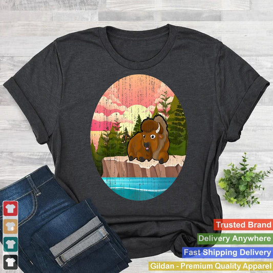 Cute Animal American Bison Nature Buffalo