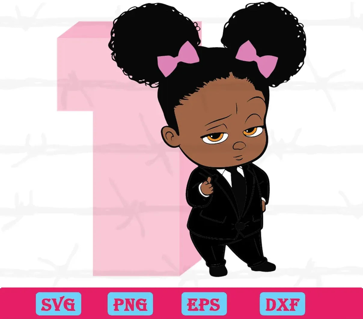 1St Birthday Boss Baby Girl, Svg Png Dxf Eps Designs Download