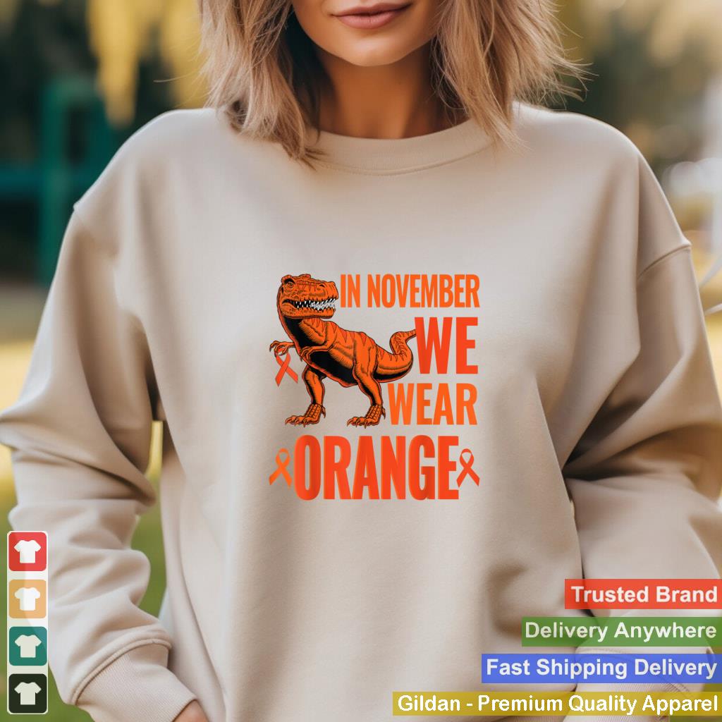 In November We Wear Orange COPD Awareness Month Trex Kids T Shirt