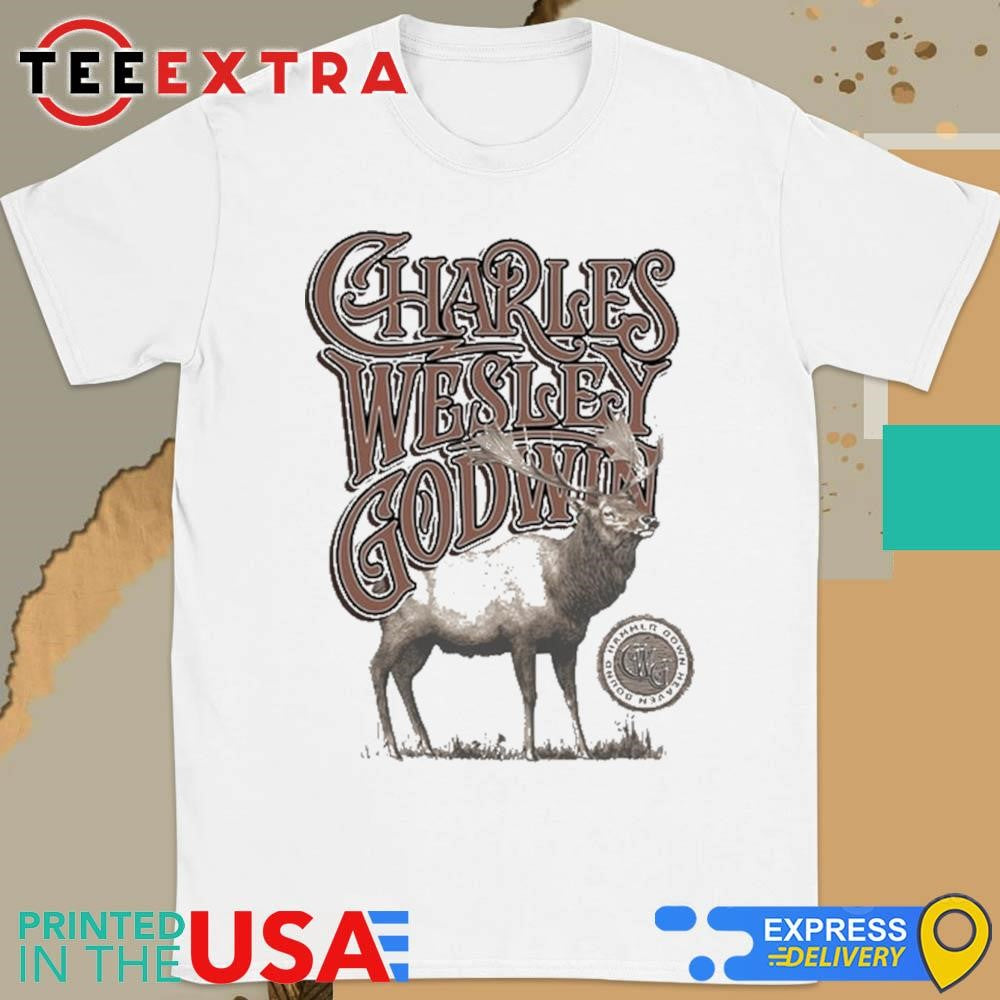 Official Charles Wesley Godwin Lonely Mountain Town Elk New Shirt