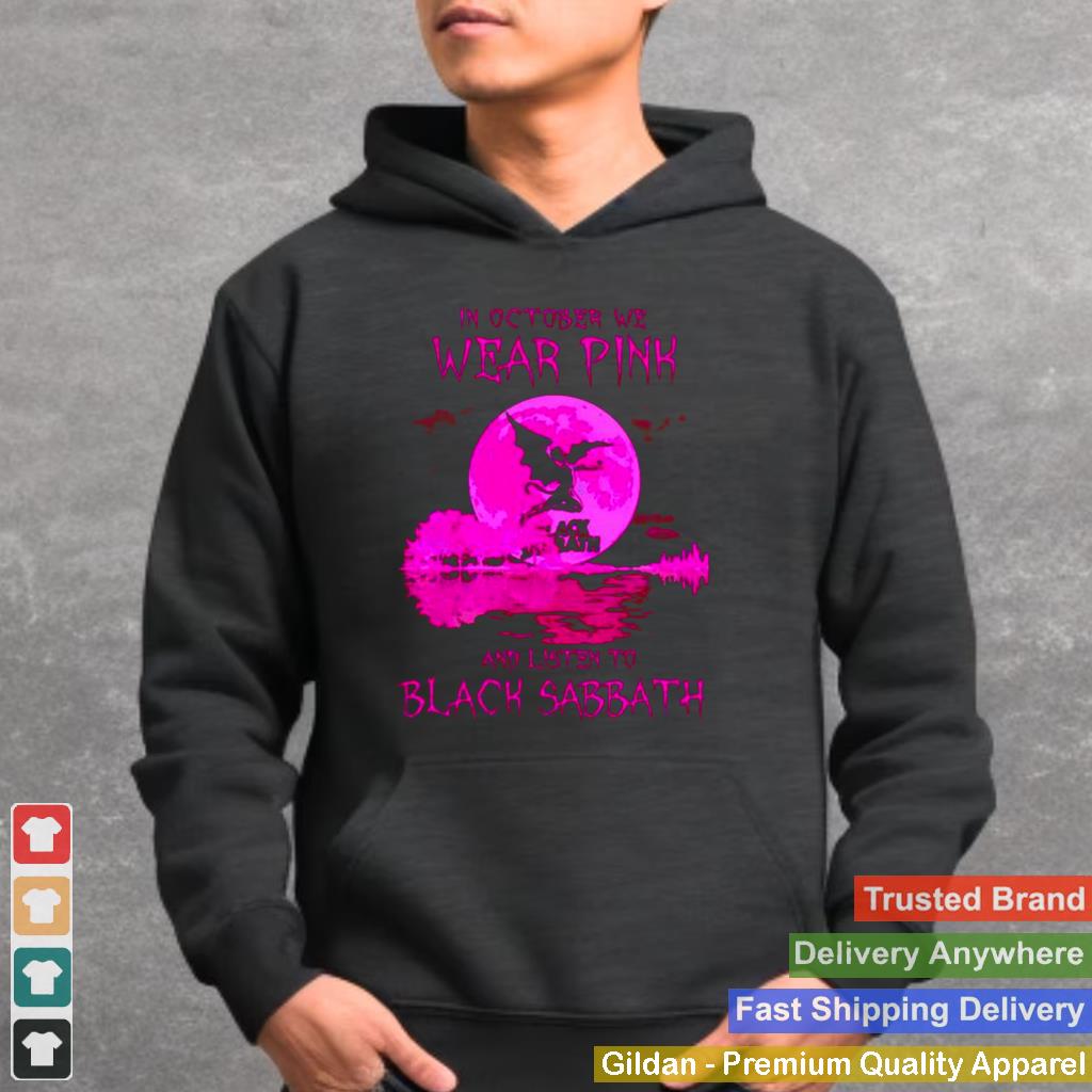 In October we wear pink and listen to Black Sabbath shirt