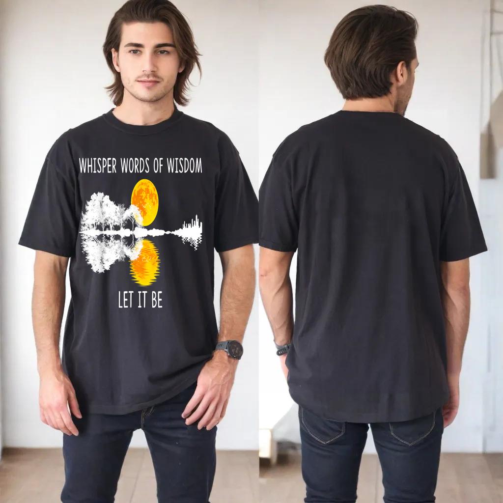 Whisper Words Of Wisdom Let-It Be Tshirt Guitar Lake Shadow