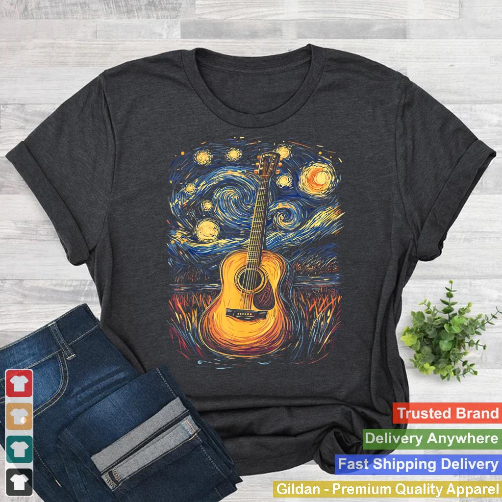 Starry Night Inspired Acoustic Guitar