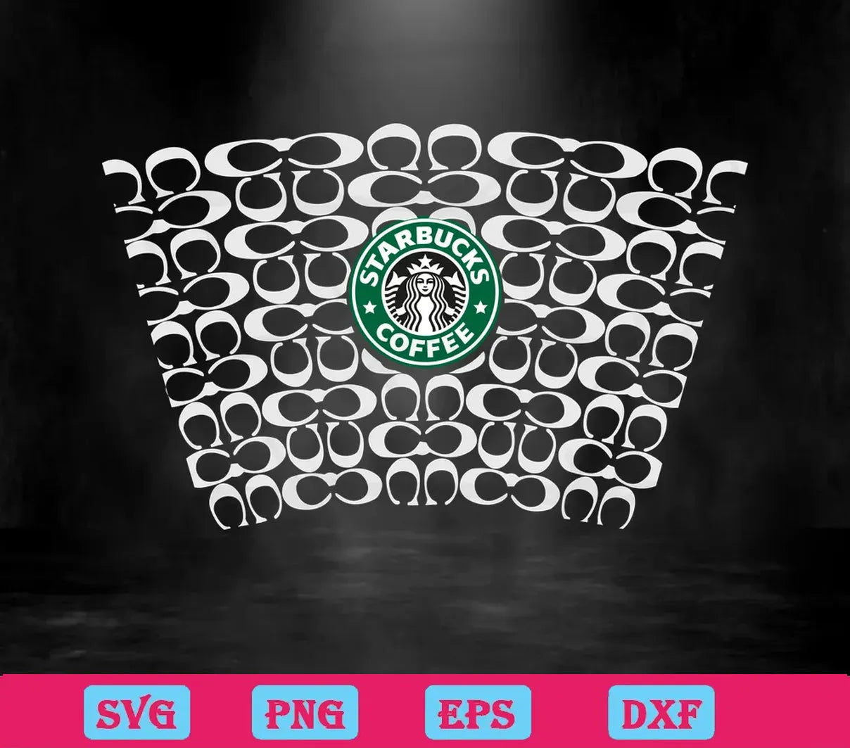 Seamless Full Wrap For Starbucks Cup, Svg Png Dxf Eps Cricut Silhouette