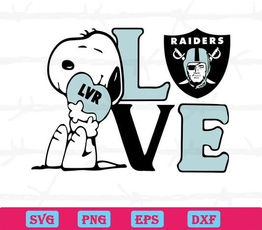 Snoopy Love Las Vegas Raiders, Layered Svg Files