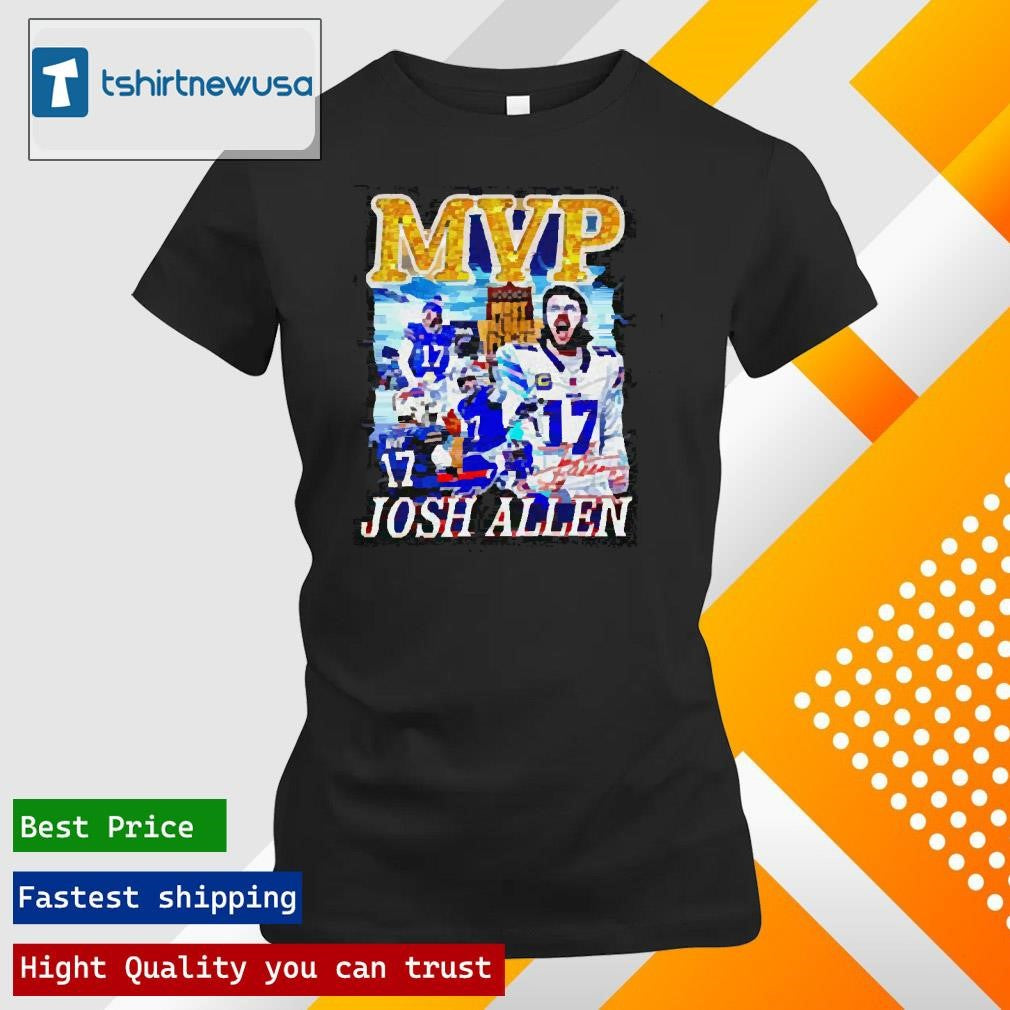 Top Josh Allen Buffalo Bills MVP player collage 2025 T shirt