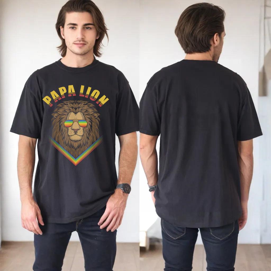 papa lion Retro for lovers lions in dad father's day animal