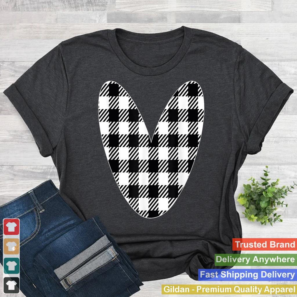 White And Black Christmas Buffalo Plaid Love Heart Pajamas