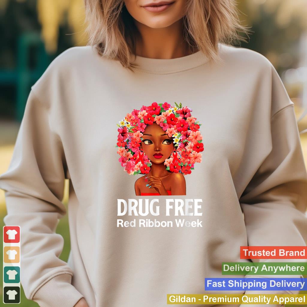 In October We Wear Red Ribbon Week BlackWoman Awareness 2021 T Shirt