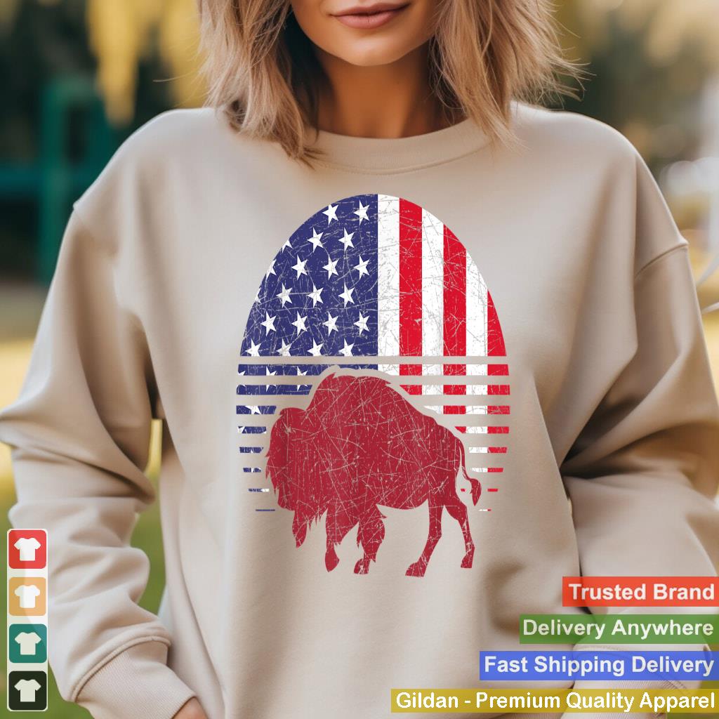 USA Flag American Bison Lover Animal American Buffalo