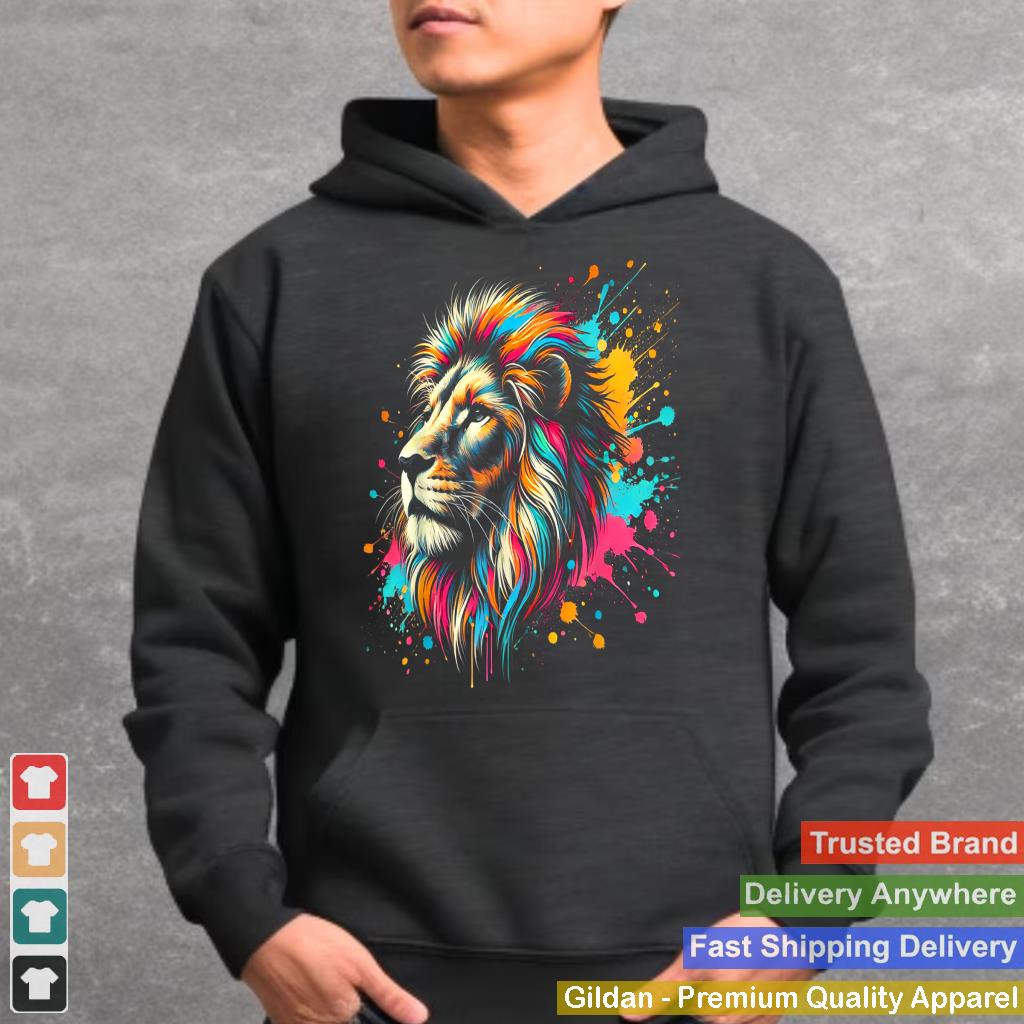 Colorful Abstract Lion Bold Artistic Animal Design Art