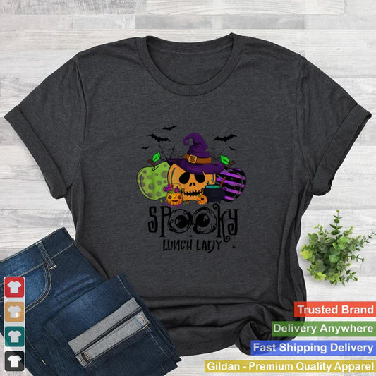 Apples Pumpkin Spooky Lunch Lady Halloween shirt