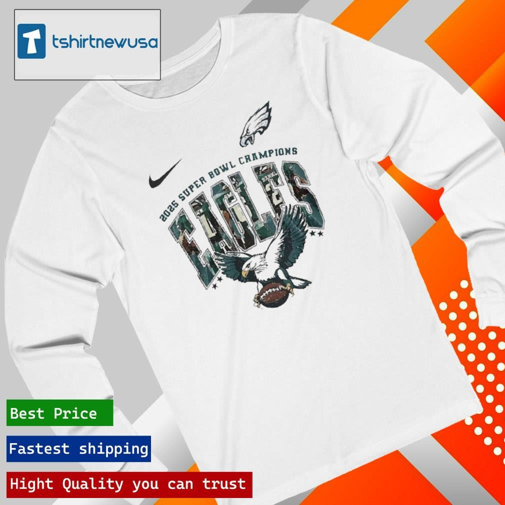 Top Philadelphia Eagles Nike 2025 Super Bowl Lix Champions Eagles T-Shirt