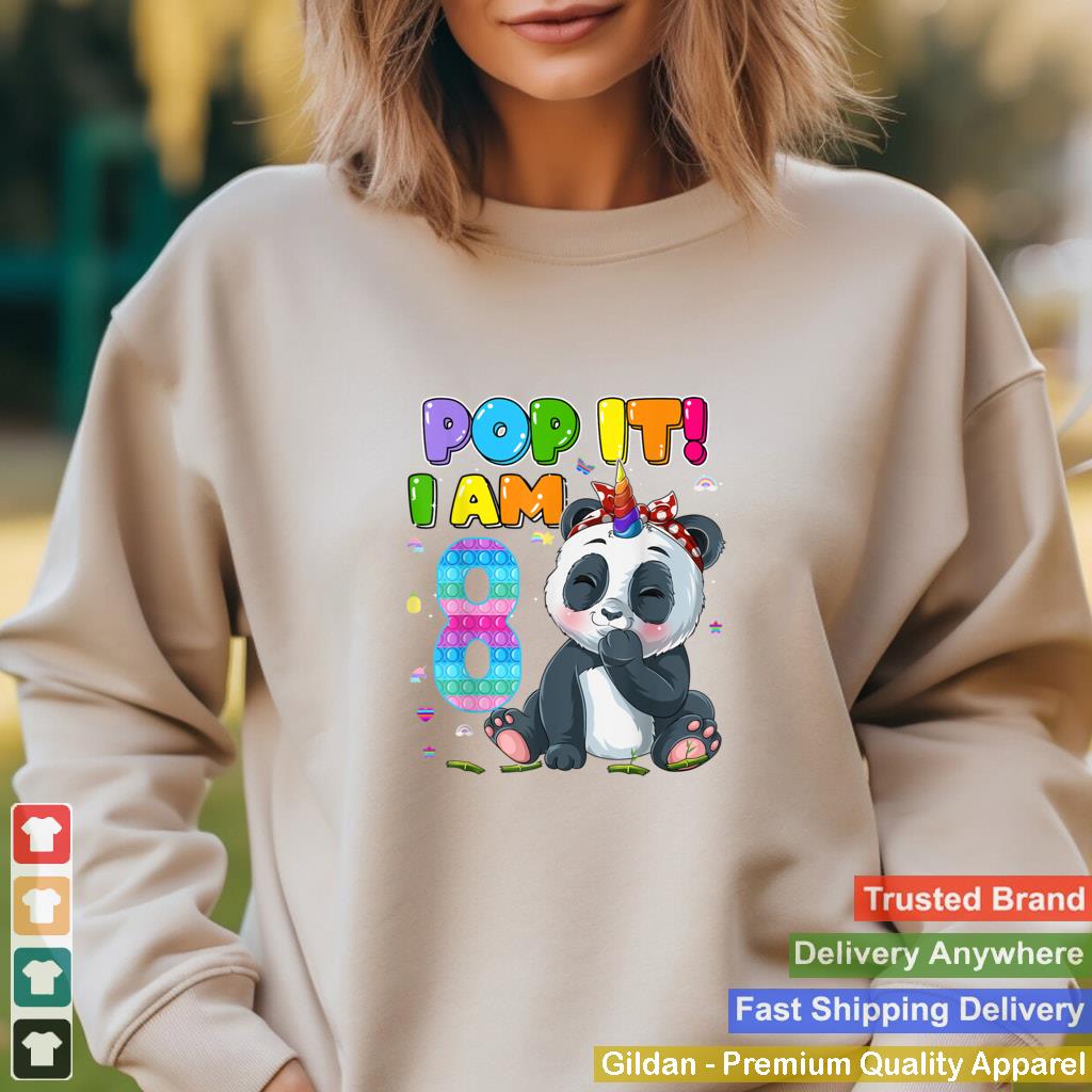 Im 8 Years Old 8th Birthday Panda Girls Pop It Fidget T Shirt