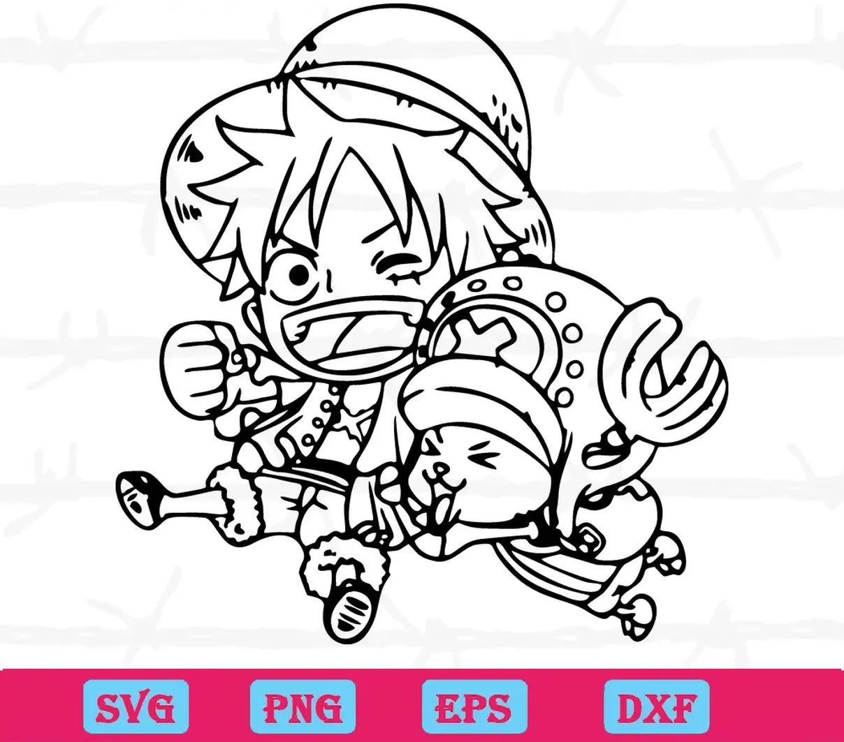 Luffy And Tony Tony Chopper One Piece, Svg Png Dxf Eps Cricut Files