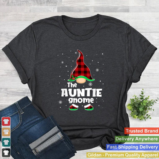 Auntie Gnome Buffalo Plaid Matching Family Christmas T Shirt