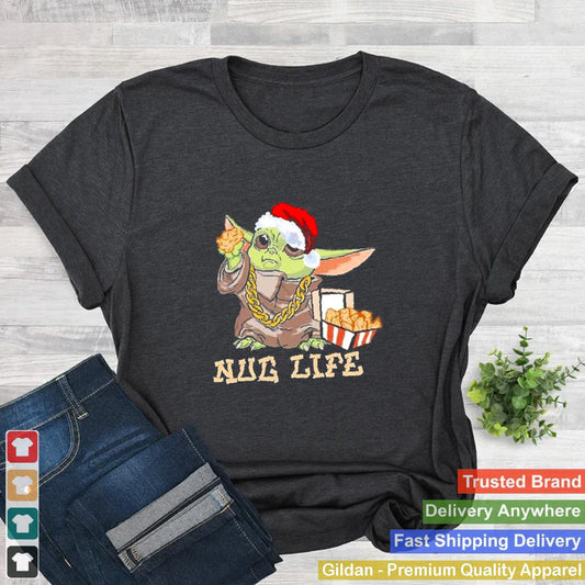 Baby Yoda hat Santa nug life Merry Christmas shirt