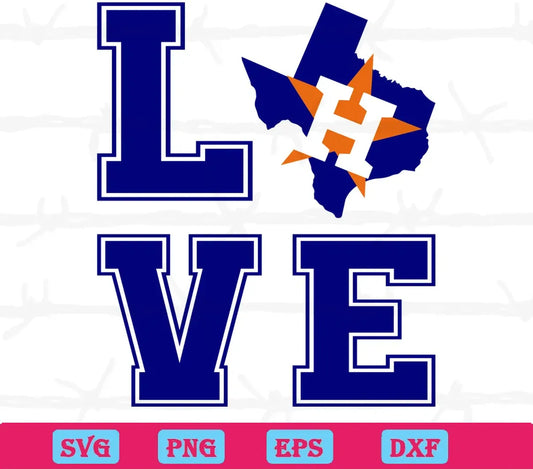 Love Houston Astros, Cutting File Svg