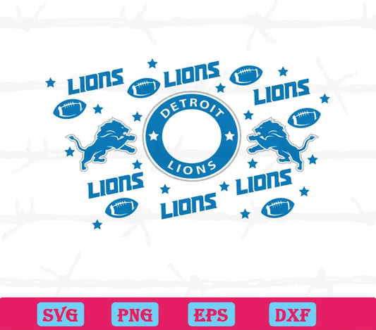 Detroit Lions Starbucks Wrap, Layered Svg Files