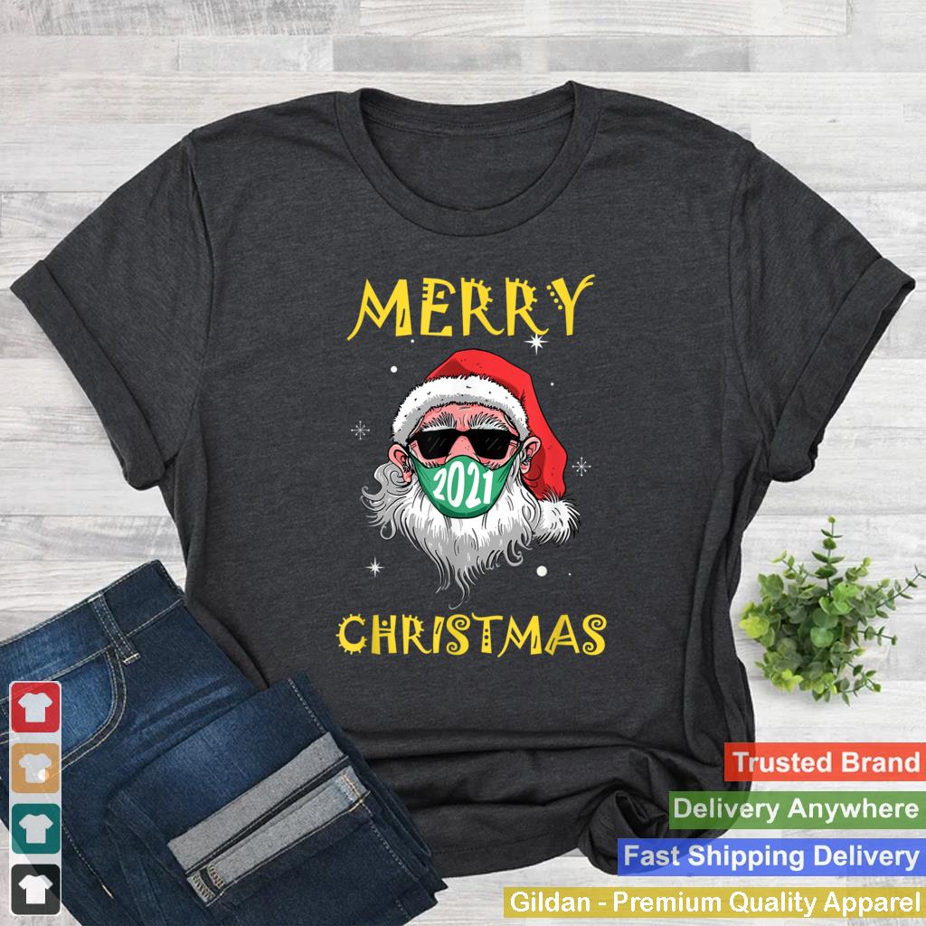 2021 Mask Christmas Funny Xmas Party Family Santa T Shirt