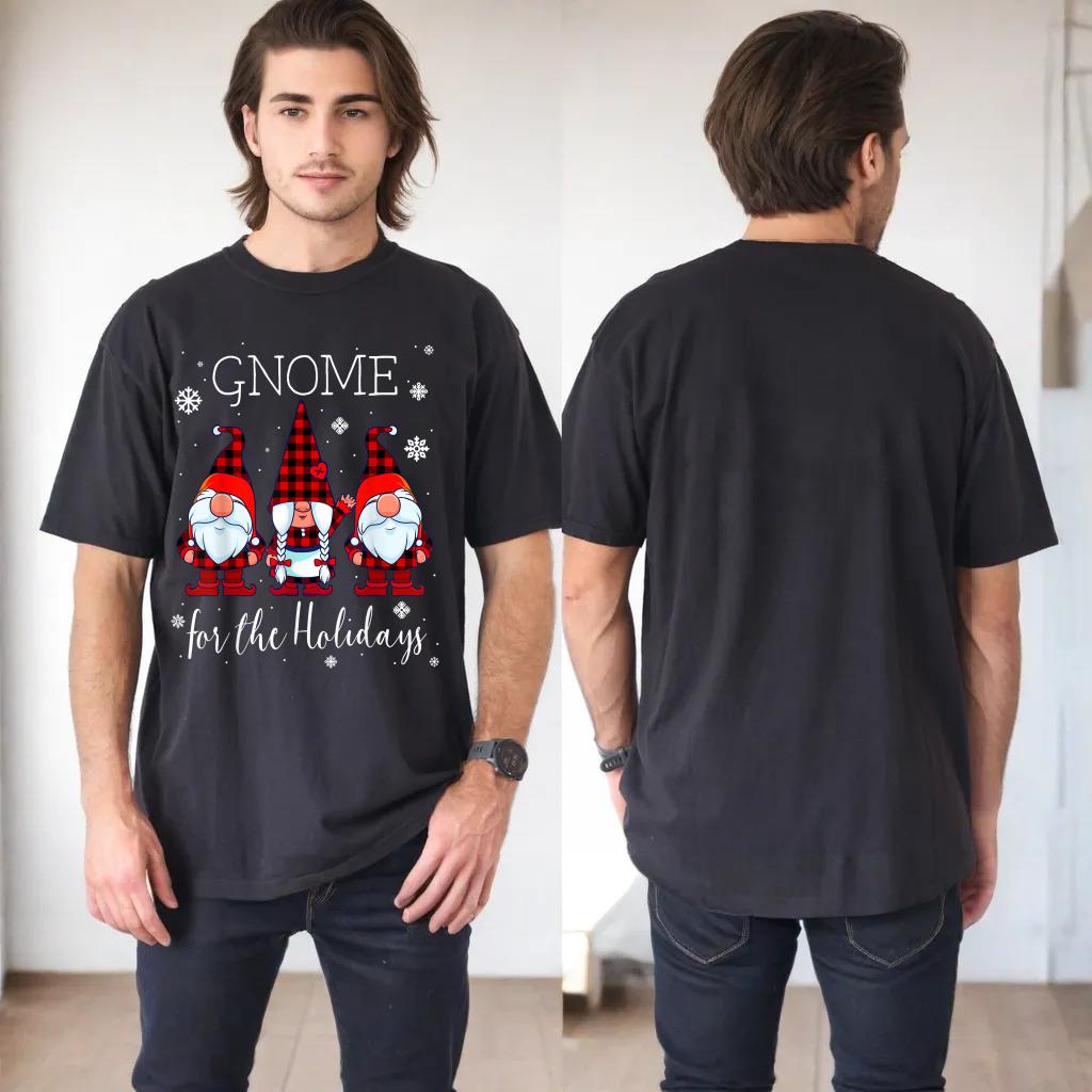 Gnome for the Holidays Buffalo Plaid 3 Gnomes Christmas Xmas