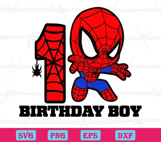 1St Birthday Marvel Spiderman, Svg Files