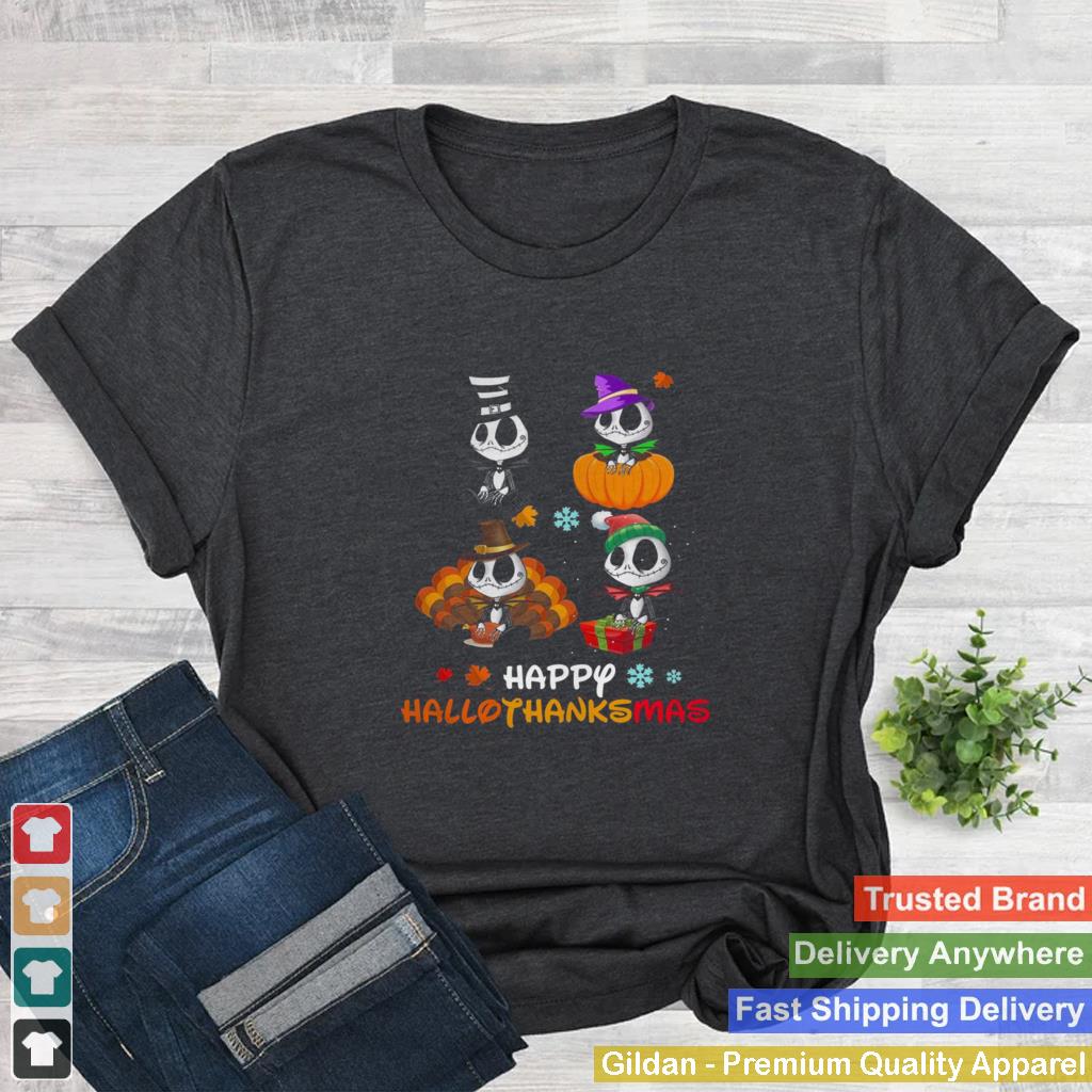 Baby Jack Skellington Halloween And Merry Christmas Happy Hallothanksmas shirt