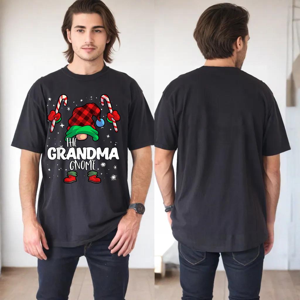 Grandma Gnome Red Buffalo Plaid Matching Family Christmas