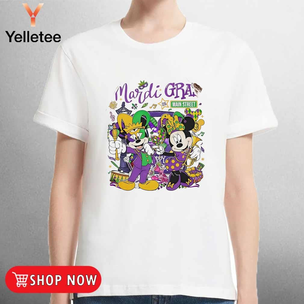 Mickey Minnie Mardi Gras on Main Street New Orleans shirt