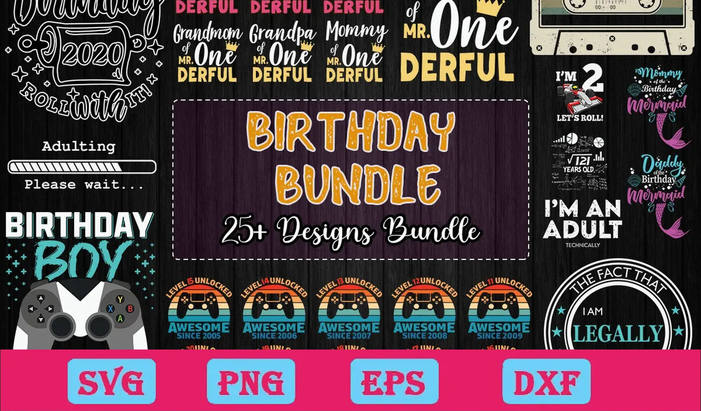 25 Designs Birthday Svg