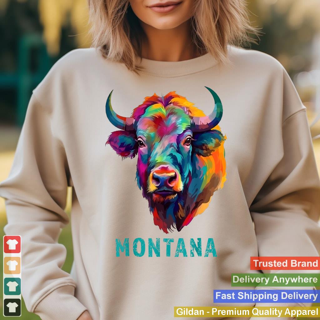 Montana American Bison Lover Graphic Buffalo Souvenir