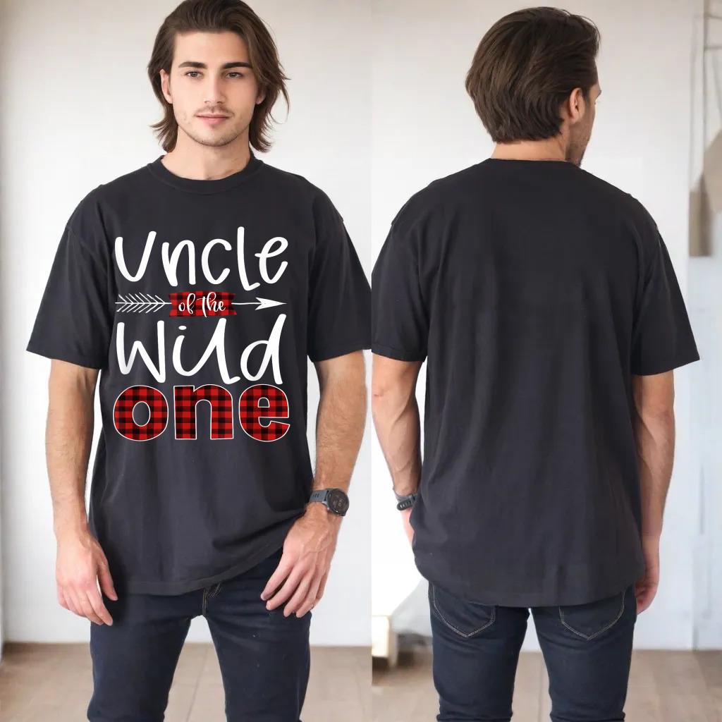 Uncle of the Wild One Shirt Plaid Lumberjack 1st Birthday