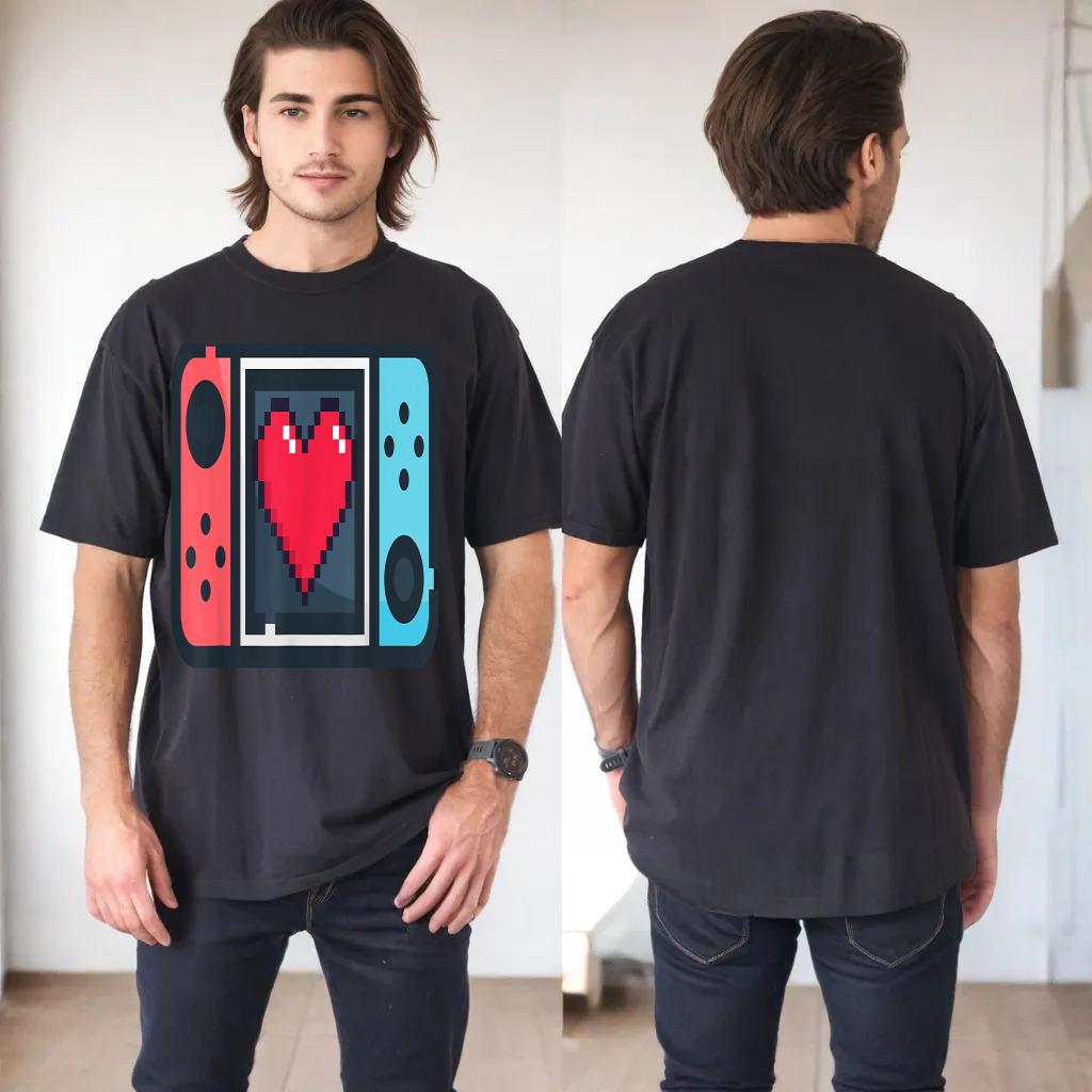 Cute Pixel Heart Gamer Valentine's Day T for Men Women