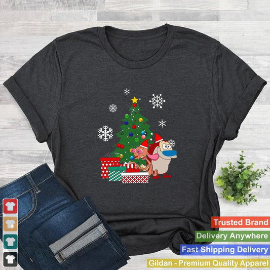 Around-The-Christmas-Tree-Ren-And-Stimpy-90s-Cartoon-shirt