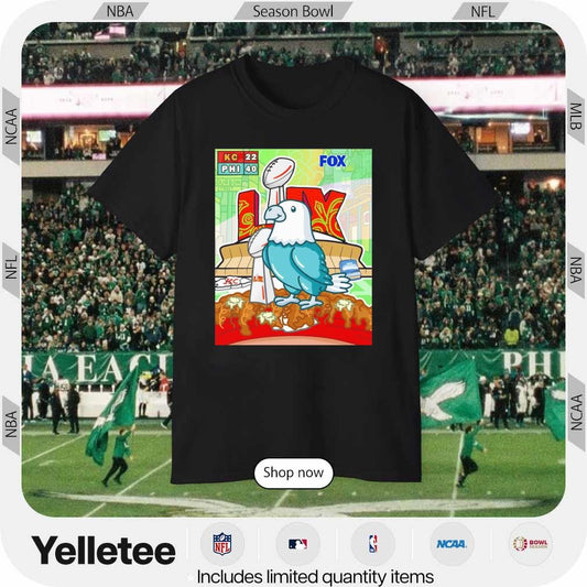 Philadelphia Eagles fly in Super Bowl 59 shit on Mahomes shirt