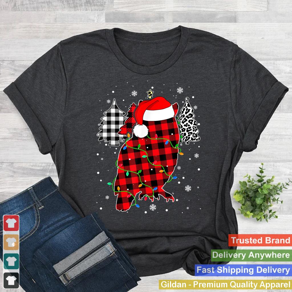 Xmas Owl Animals Christmas Buffalo Plaid Leopard