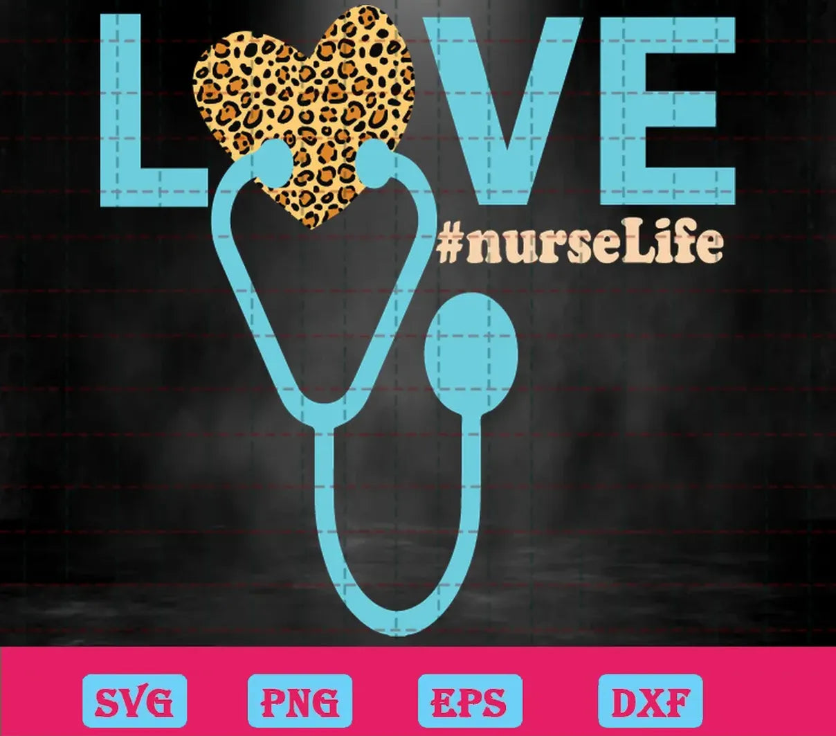 Love Nurse Life Leopard Heart, Free Commercial Use Svg Fonts